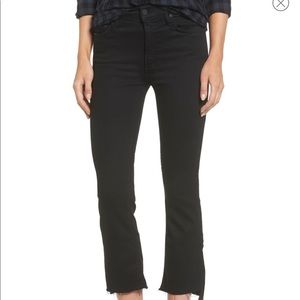 MOTHER Denim Black Crop Insider Jeans 30